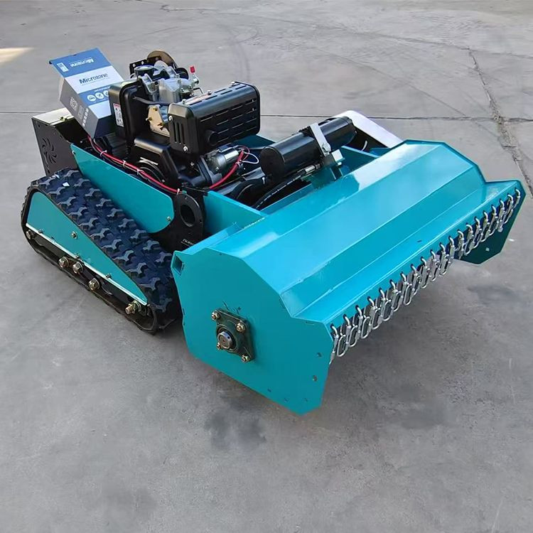 China-Made 4-Stroke Cordless Crawler Remote Control Robot Lawn Mower Zero Turn Track-Type Rotary Cutter Diesel Flail La